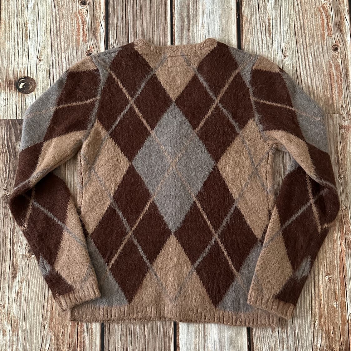 BEAMS+ 빔즈플러스 아가일 패턴 모헤어 가디건 S 사이즈 상품이미지2