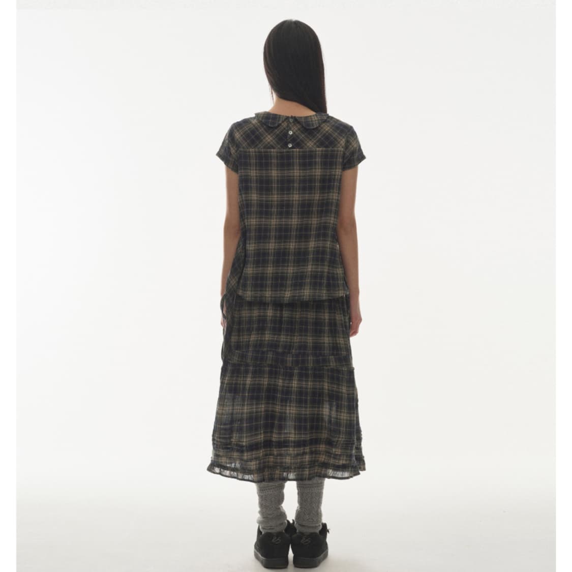 [2] 코이세이오 셔링 미디 스커트 체크 상품이미지10