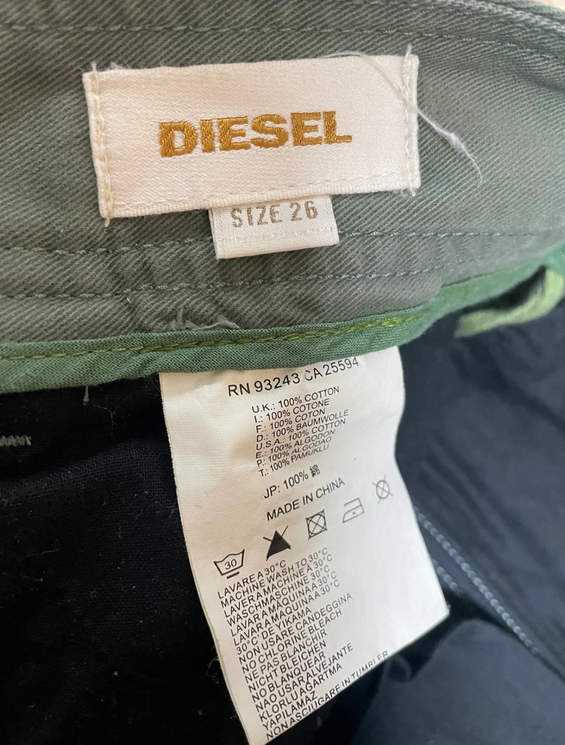디젤 DIESEL 여성 면 카고 바지 26 사이즈 상품이미지8