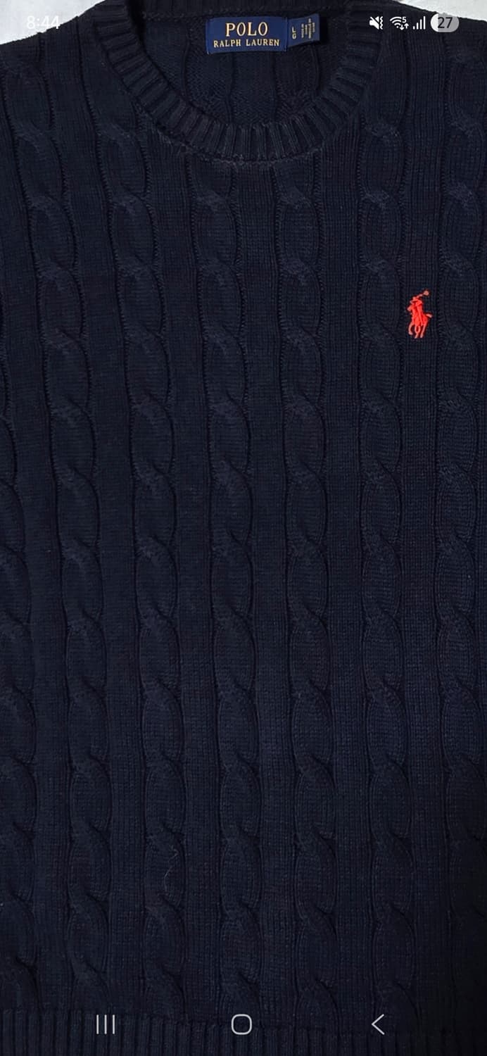 폴로 랄프로렌 케이블 니트 네이비 L 상품이미지5
