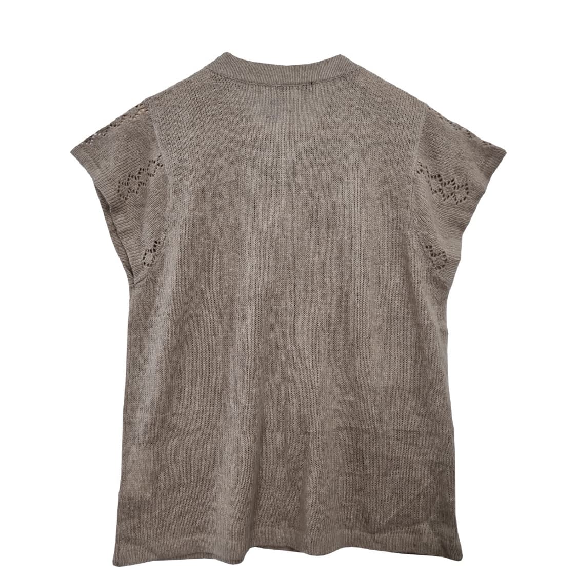 VENTICELLO 베이지 레트로 펀칭 민소매 가디건  상품이미지2