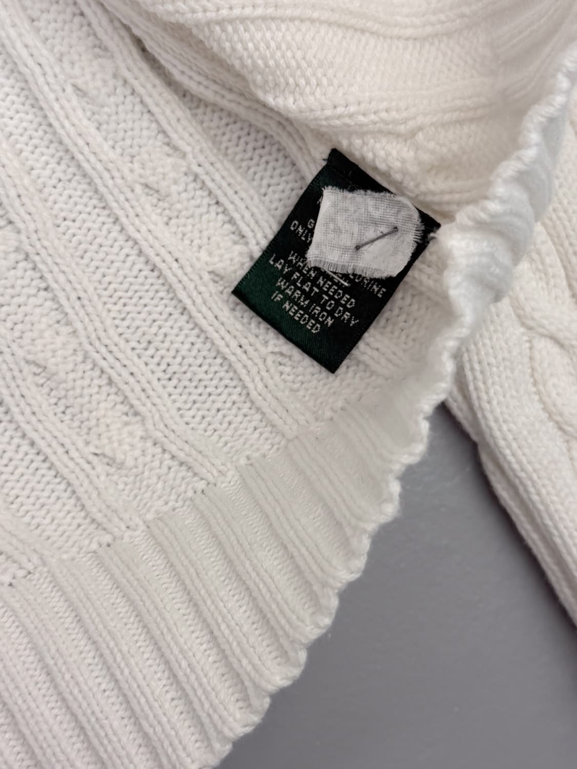 폴로 랄프로렌 루즈핏 화이트 케이블 니트 집업 상품이미지7