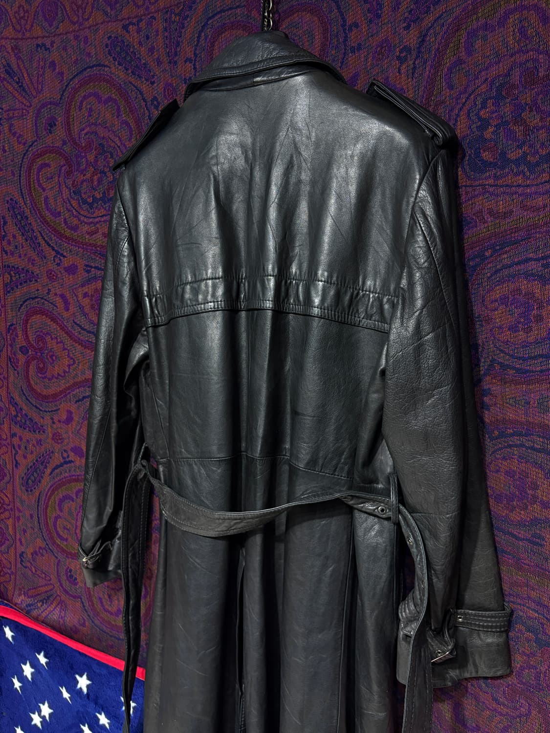 일본 더블 트렌치 레더 코트 상품이미지4