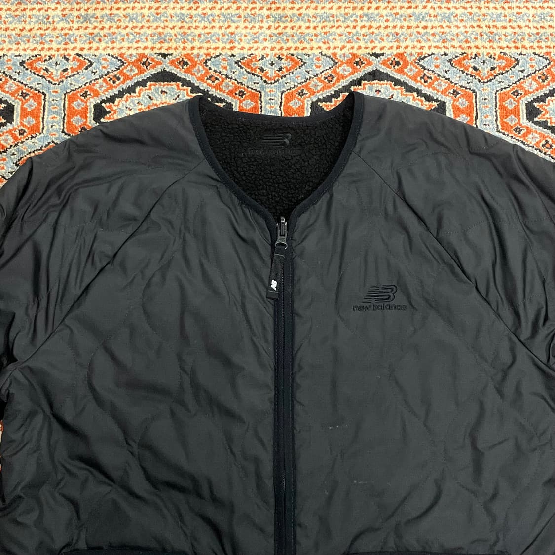 뉴발란스 블랙 노카라 양면 플리스 버튼 자켓 여성95 상품이미지6