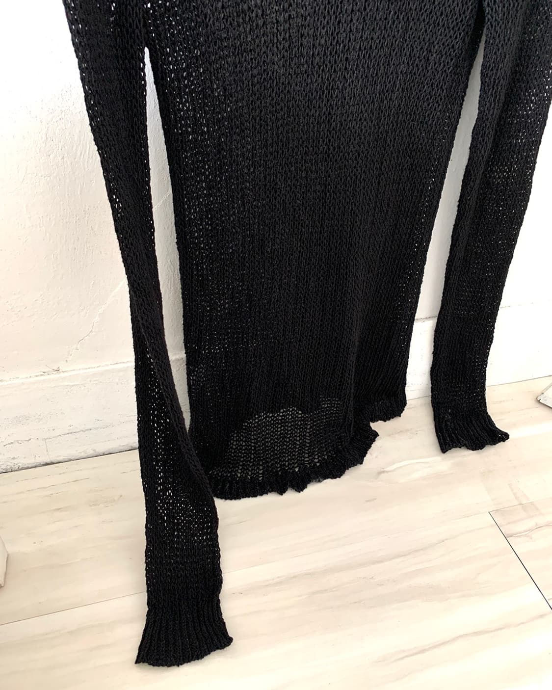Feminine black knit long-sleeve 상품이미지7