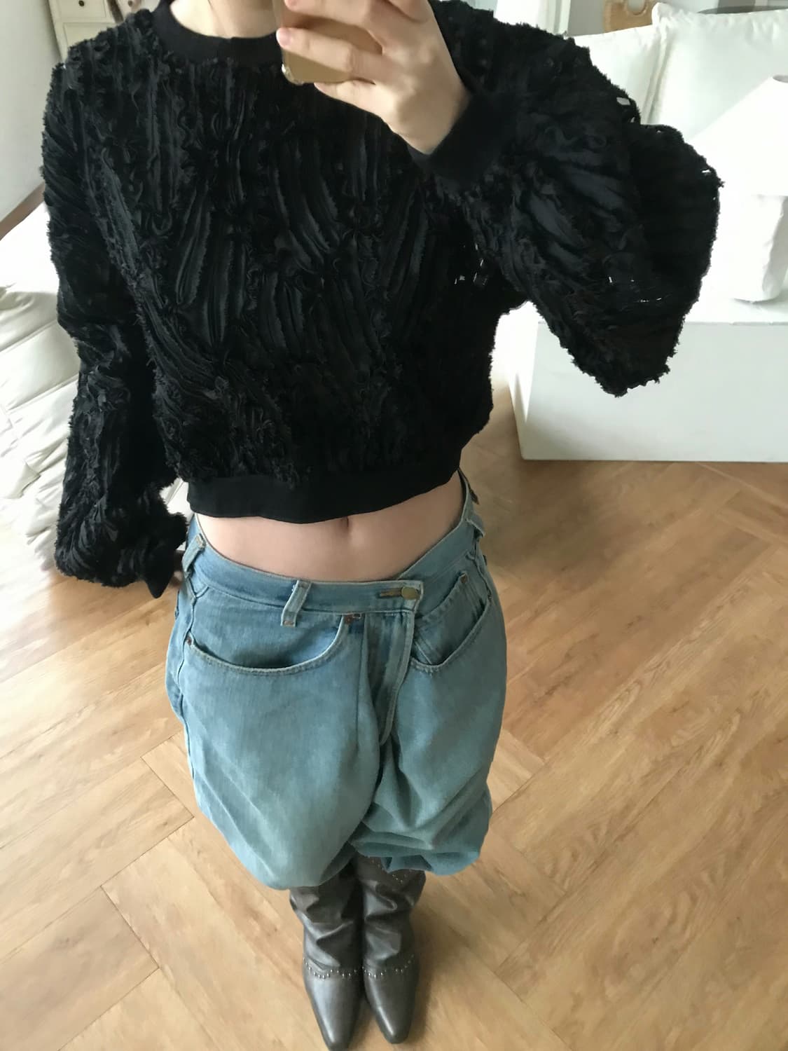 vintage black lace top 상품이미지3