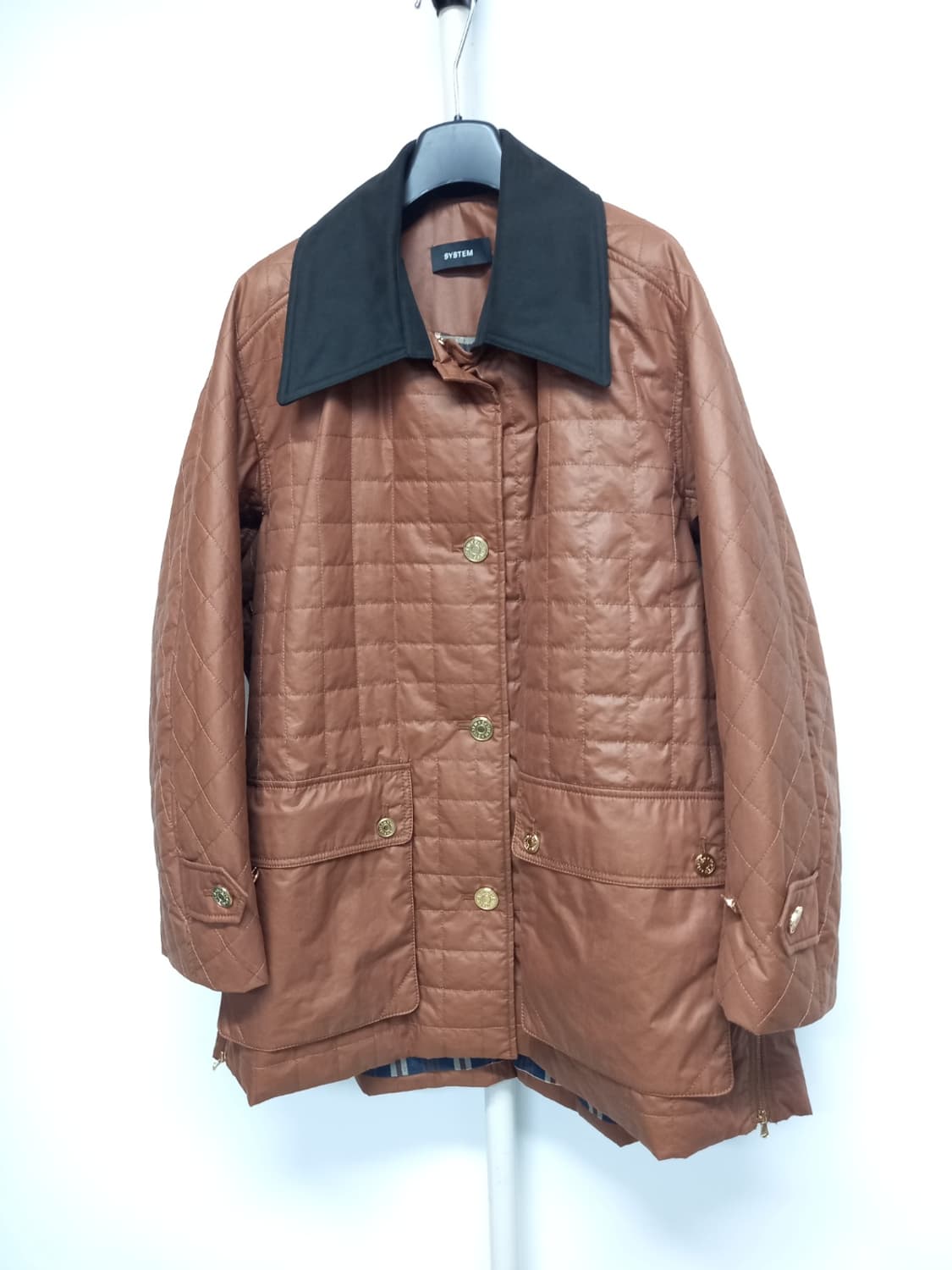 새 시스템 춘추동 퀄팅 루즈박시핏 롱 점퍼 55-77 상품이미지3