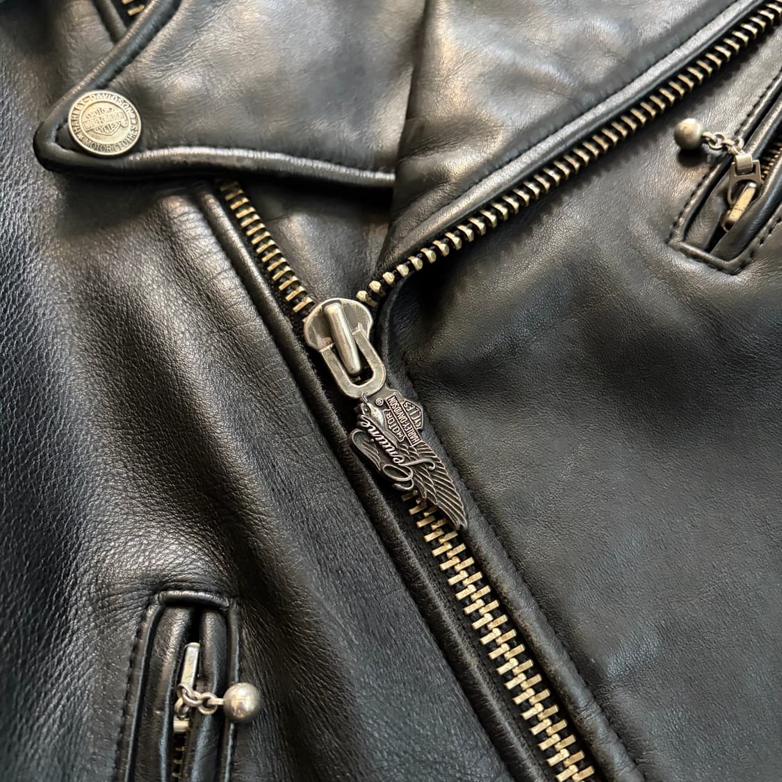 할리데이비슨 빈티지 소가죽 라이더 자켓 M 상품이미지4