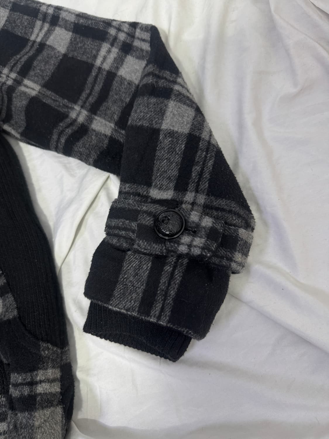 Crazy angel 울 체크 집업자켓 y2k lgb goa 상품이미지6