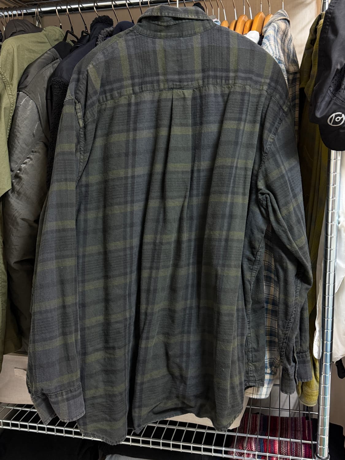 아워레가시 워크샵 X 스투시 체크 셔츠 오버다이드 그린 S 상품이미지4