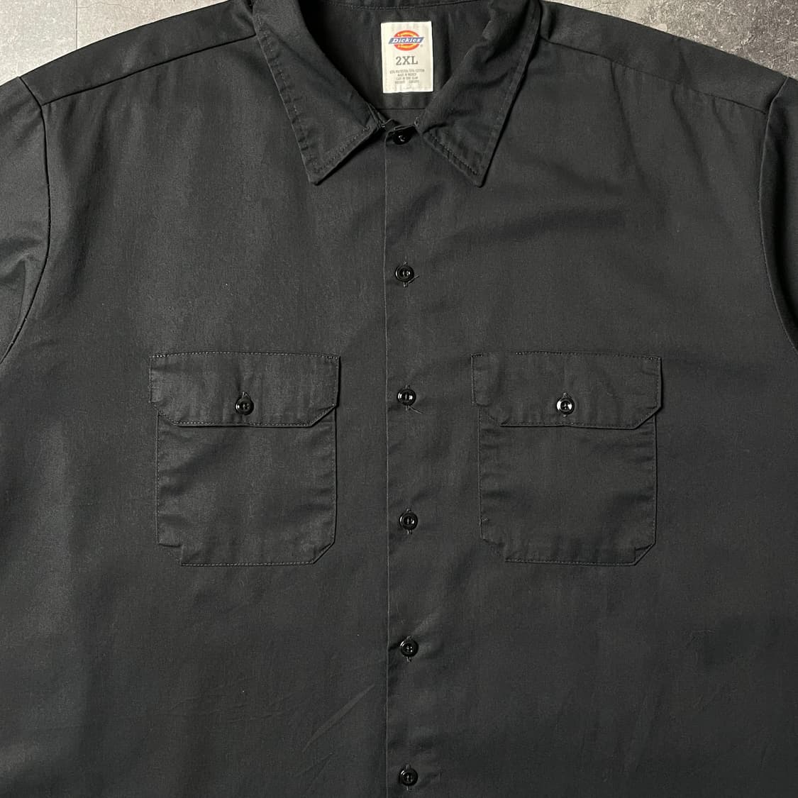 DICKIES 디키즈 빈티지 블랙 플랩포켓 반팔 워크셔츠 A01017 상품이미지3
