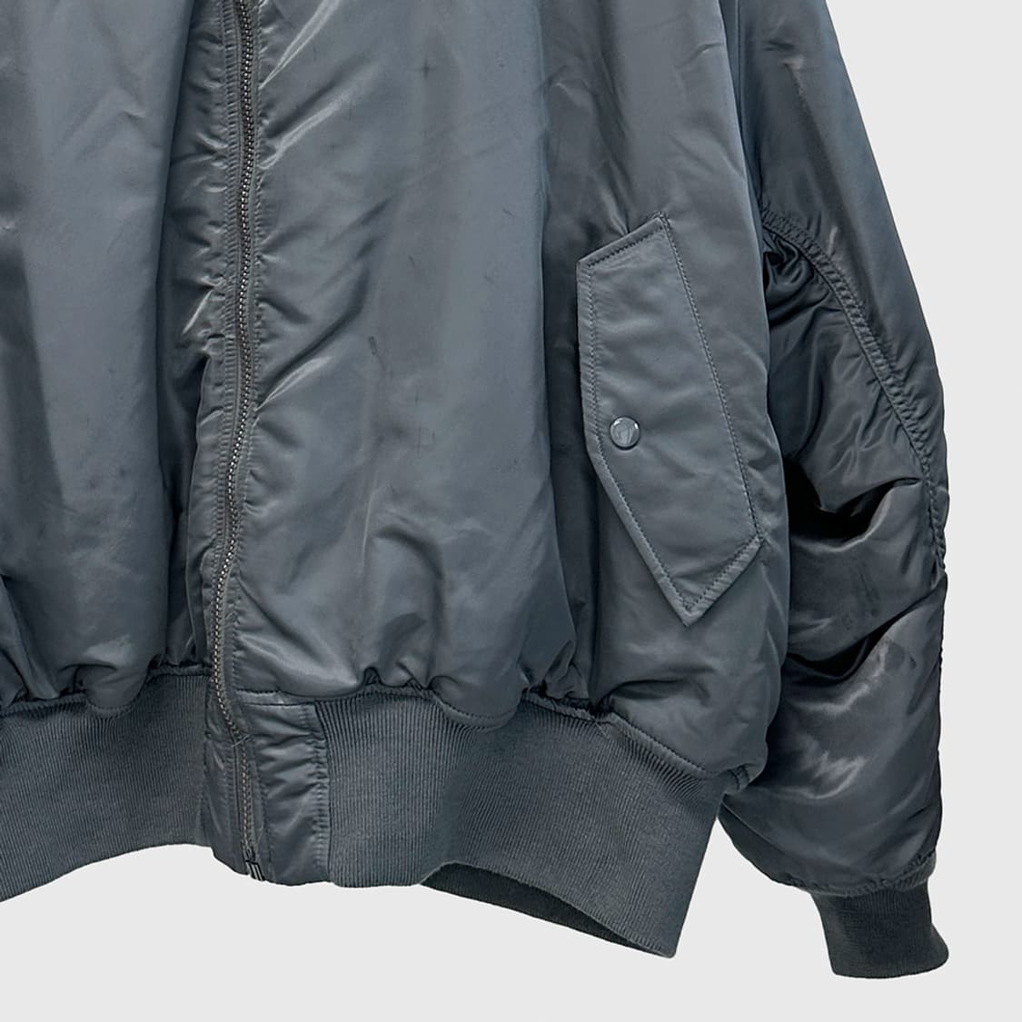 알파인더스트리 MA-1 플라이트 자켓 항공 점퍼 그레이 5XL 상품이미지3
