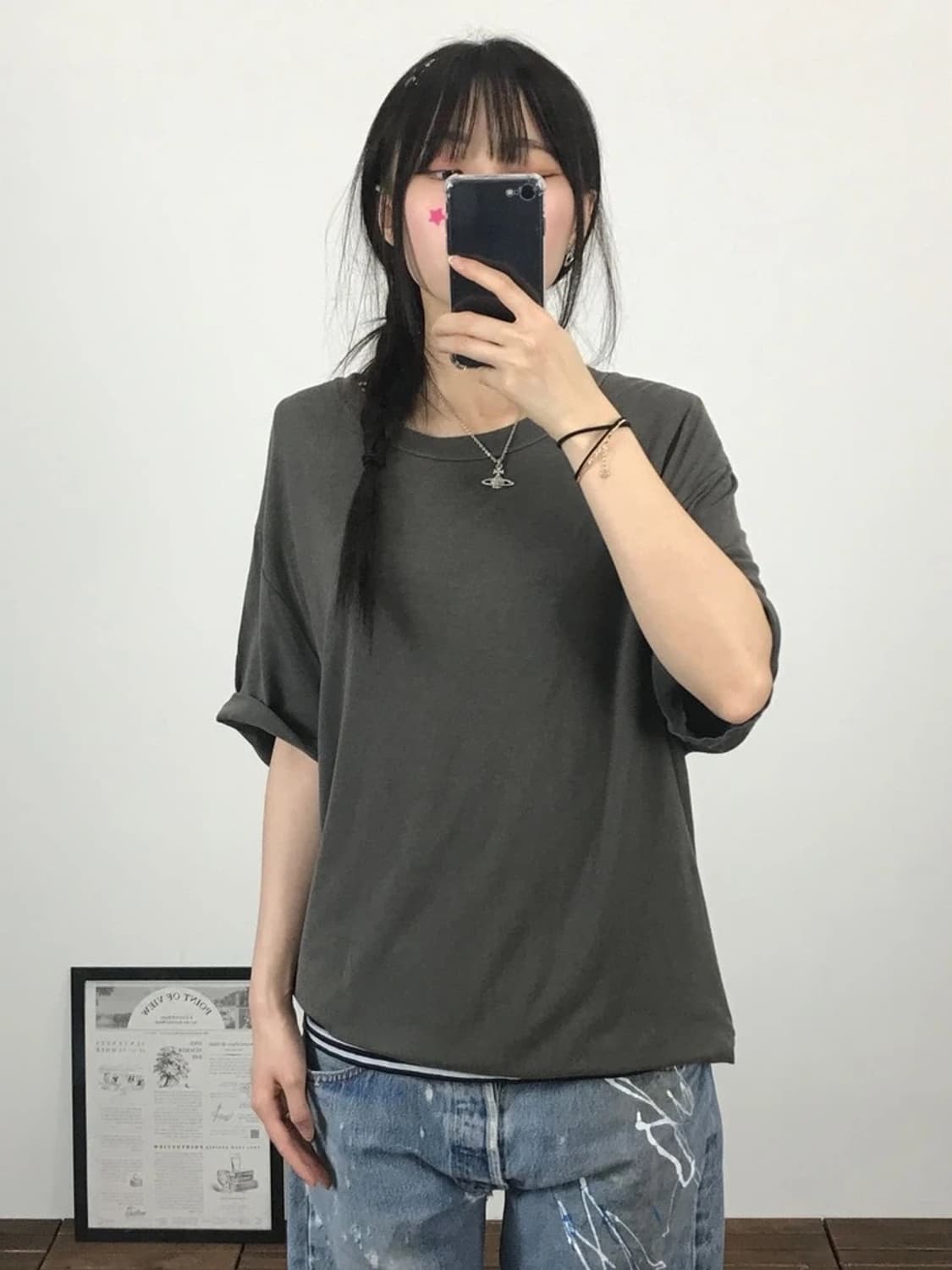 COS Brown Lyocell Blend Tee 상품이미지1