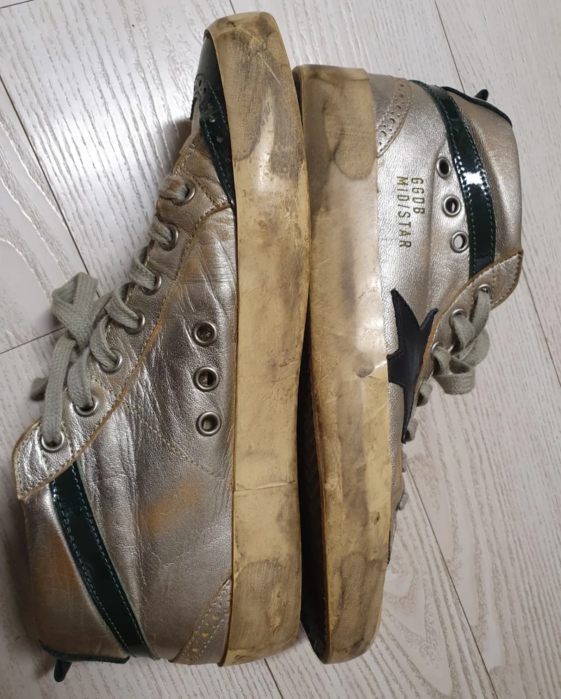 정품 골든구스 미드스타 실버 스니커즈 상품이미지4