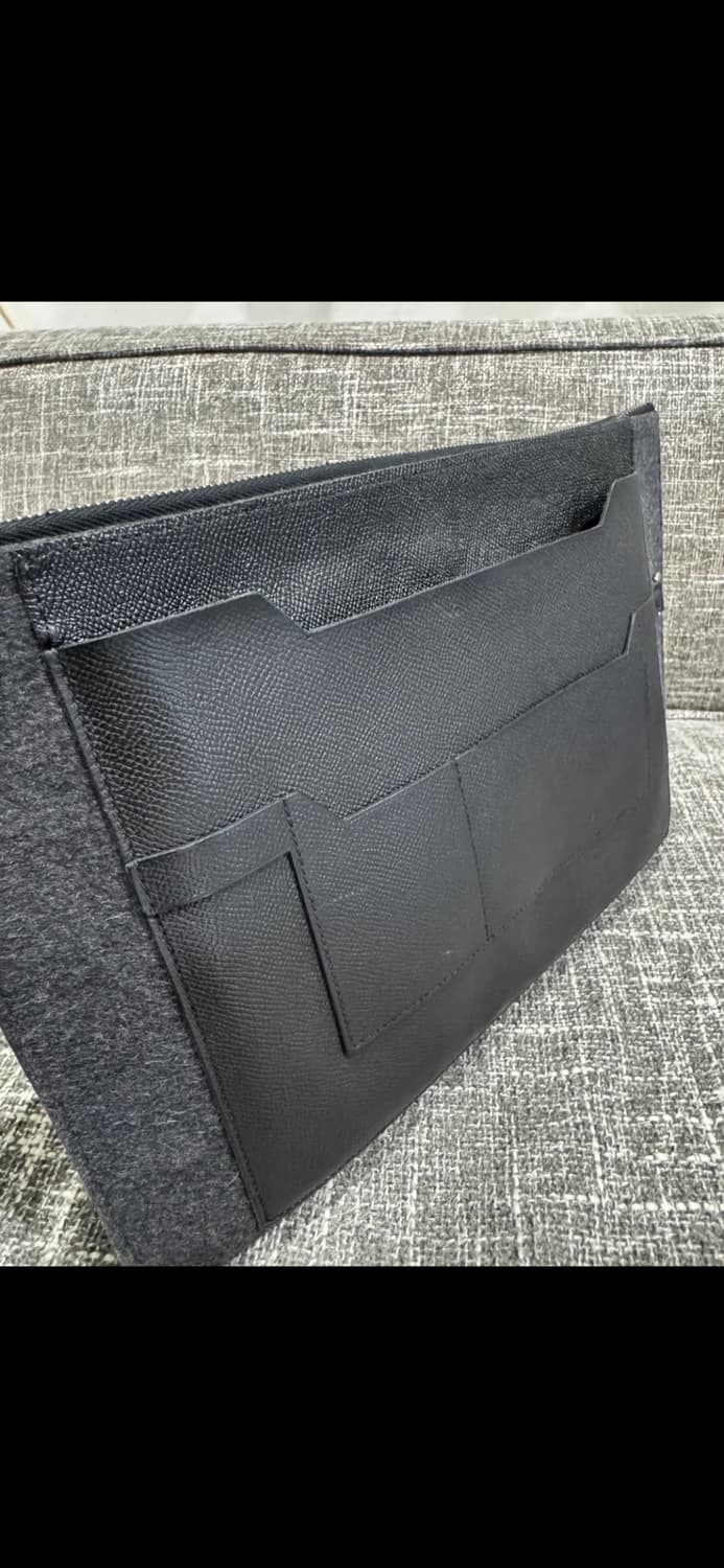 에르메스 블랙 펠트 가죽 클러치 파우치 상품이미지5