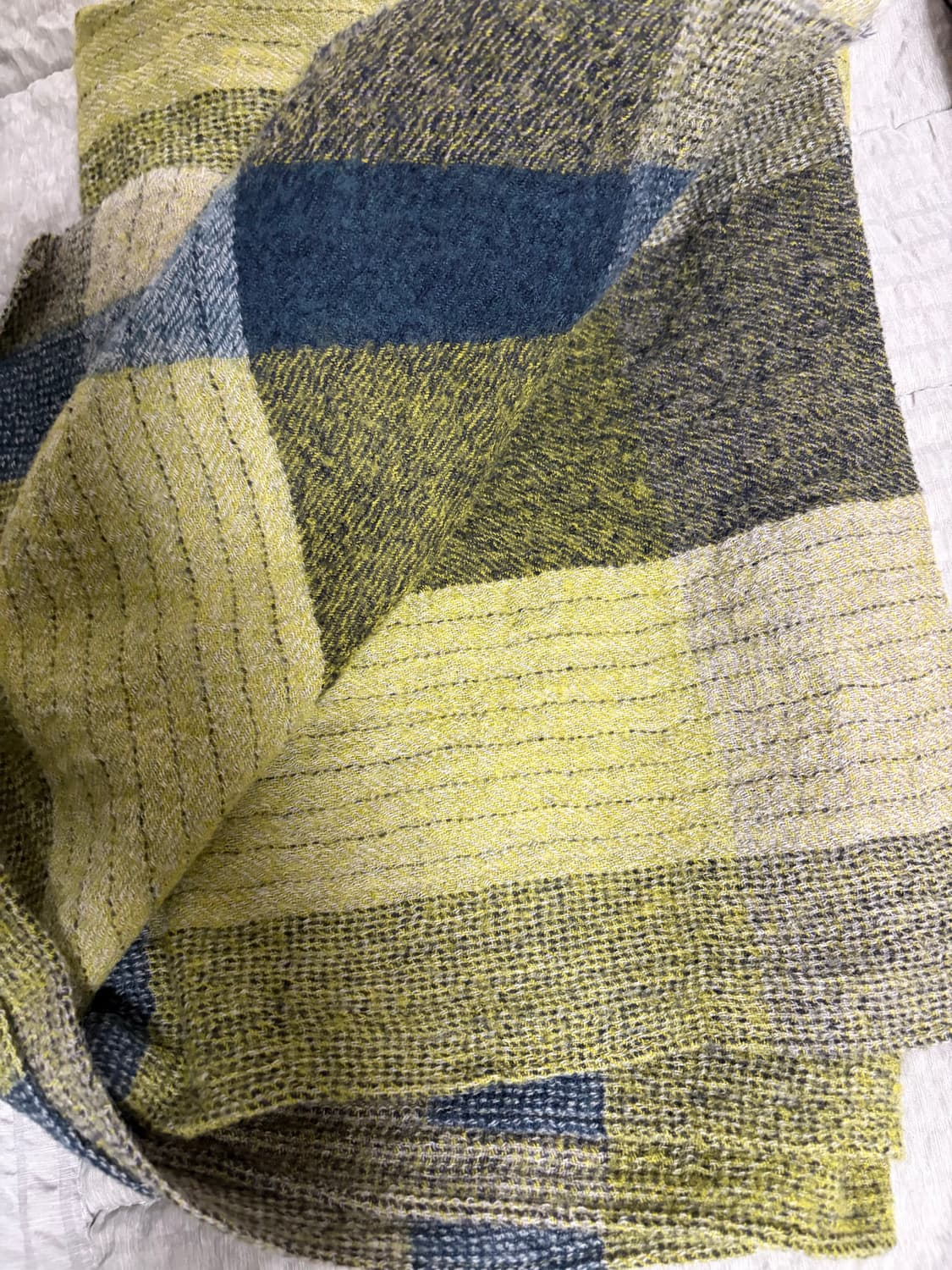 폴리테루 밀링울 머플러 그린체크 상품이미지2