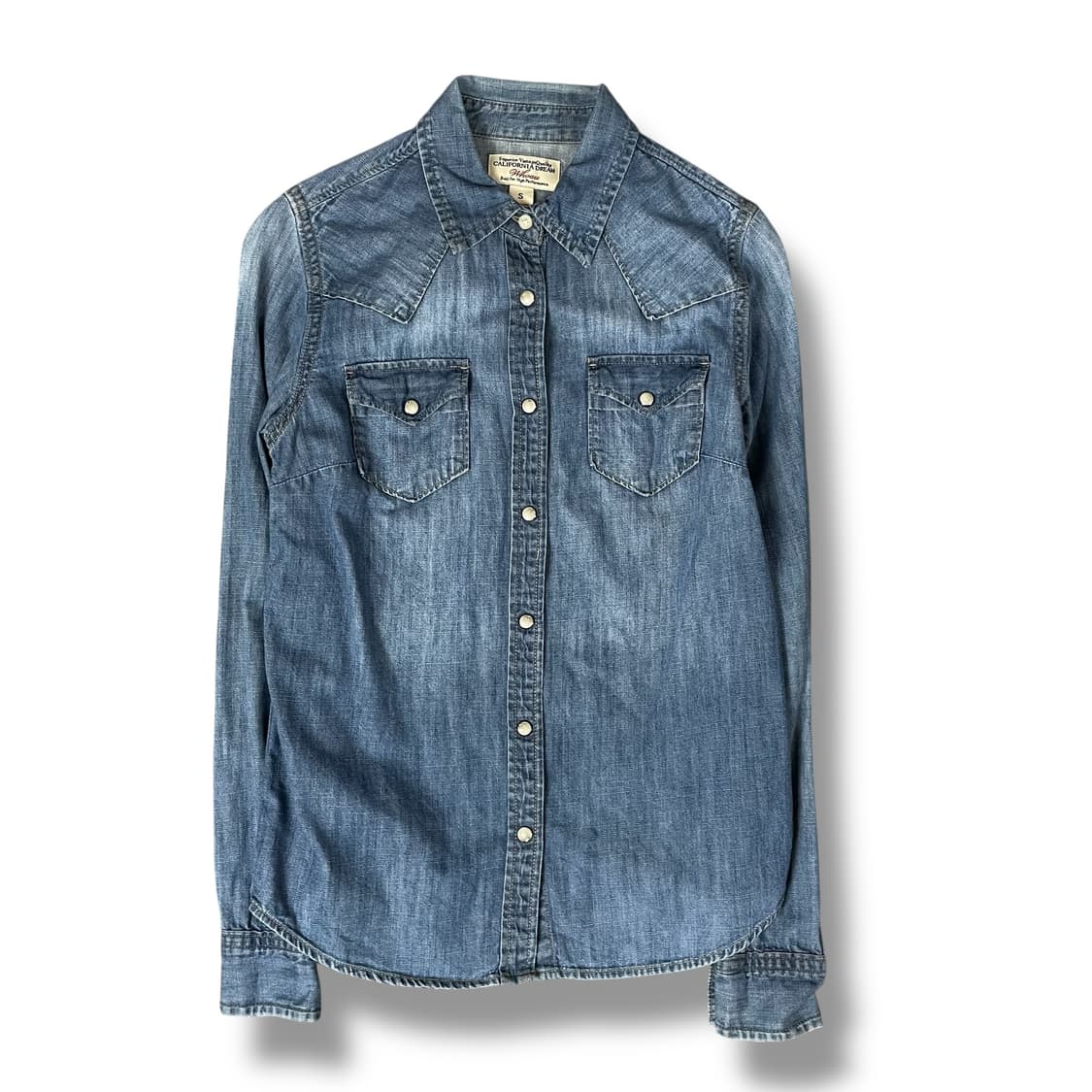 후아유 더블 포켓 웨스턴 청 데님 셔츠 S 상품이미지1