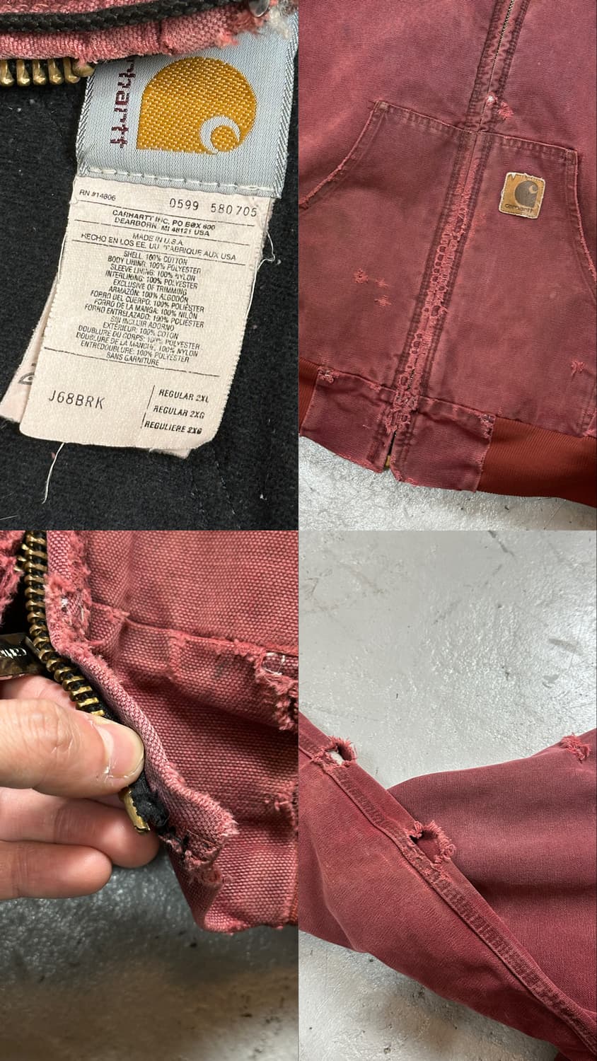 90's OG USA 칼하트 J68 액티브 칼하트 BRK J130 상품이미지10