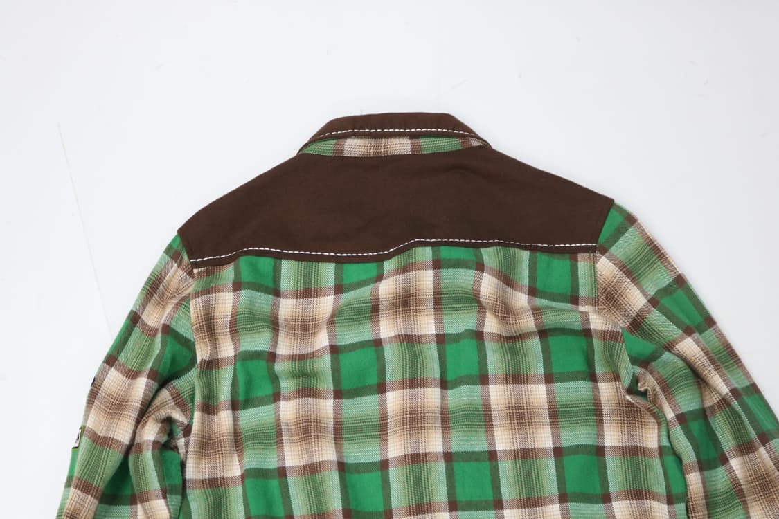 CRU 빈티지 그린 체크 웨스턴 배색 셔츠 (L) 상품이미지8