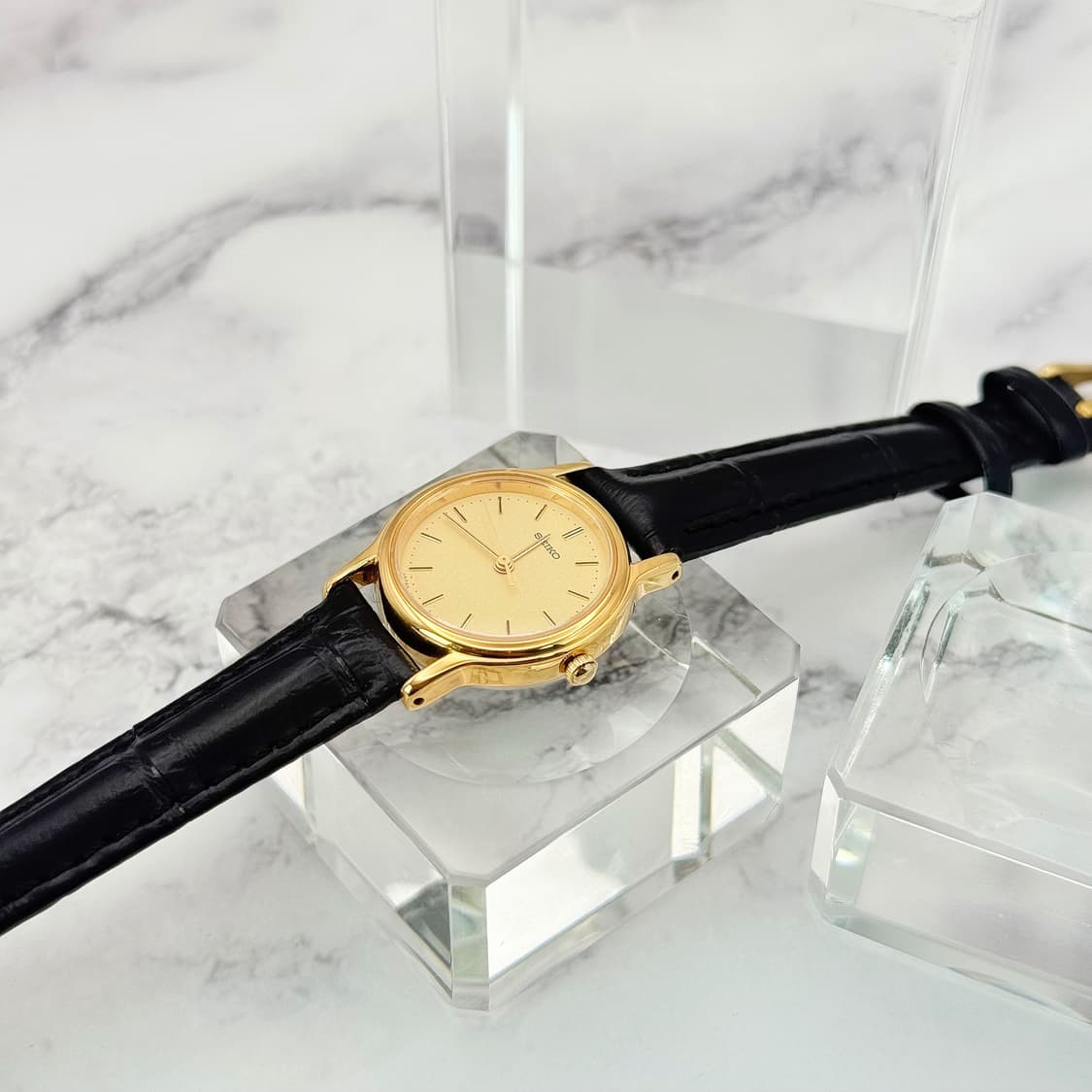 90s00s 빈티지 세이코 클래식 미니멀 골드 다이얼 워치 상품이미지3