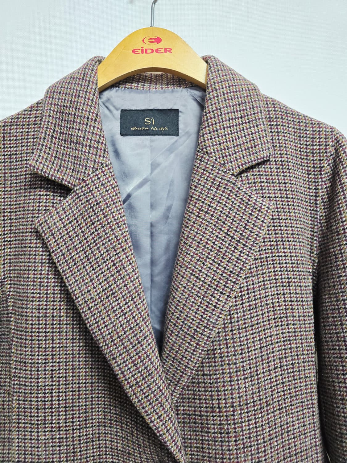 SI  체크 하프 코트 상품이미지2