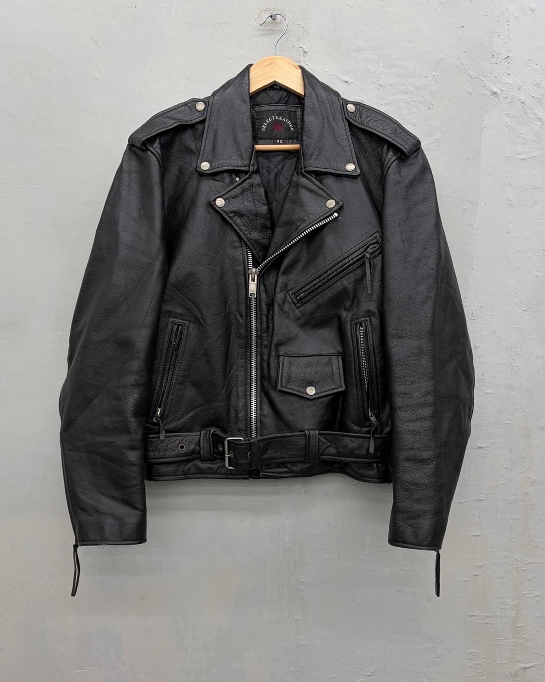 셀렉트 레더 90s 모터사이클 리얼 레더 자켓 상품이미지1