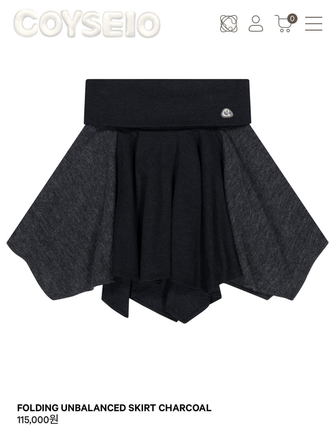 코이세이오 폴딩 언발란스 스커트 상품이미지1