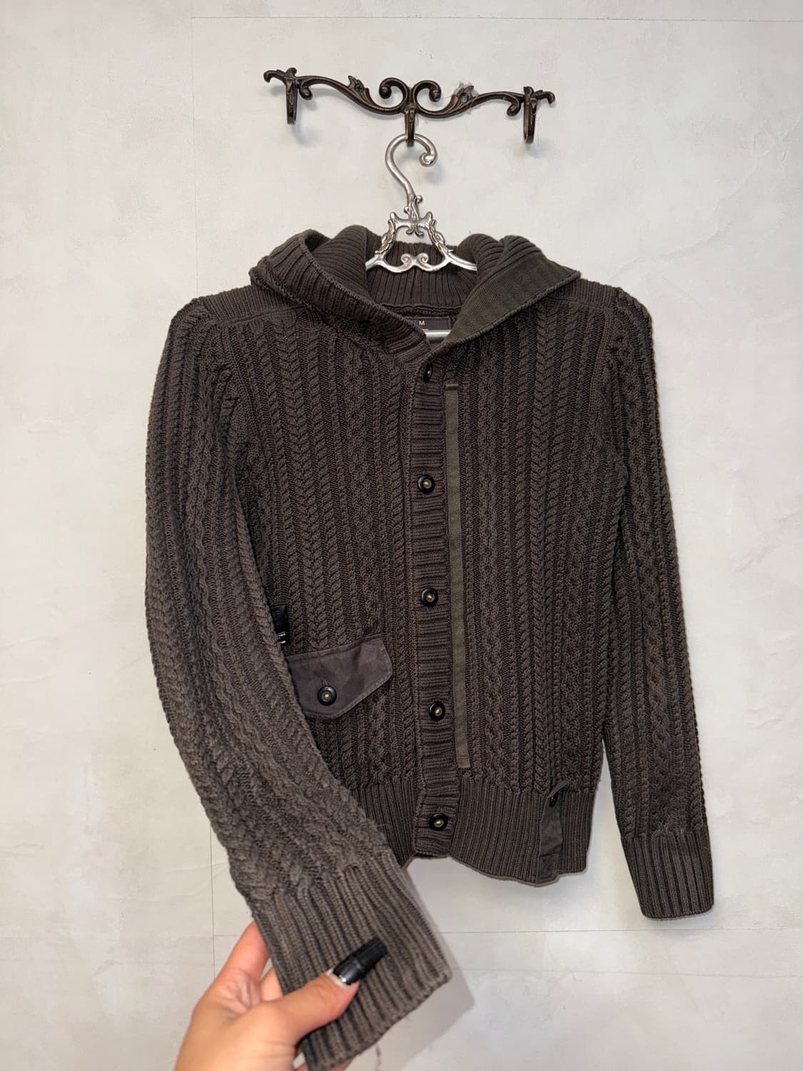 G star raw washed brown button hood cd 상품이미지4