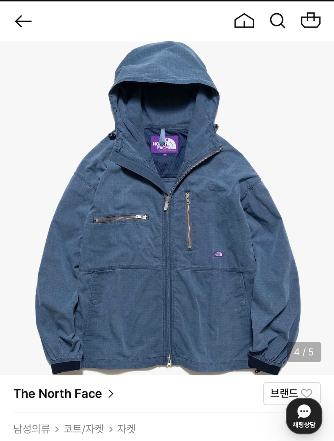 노스페이스 퍼플라벨 인디고 마운틴 필드 파카 M 상품이미지1