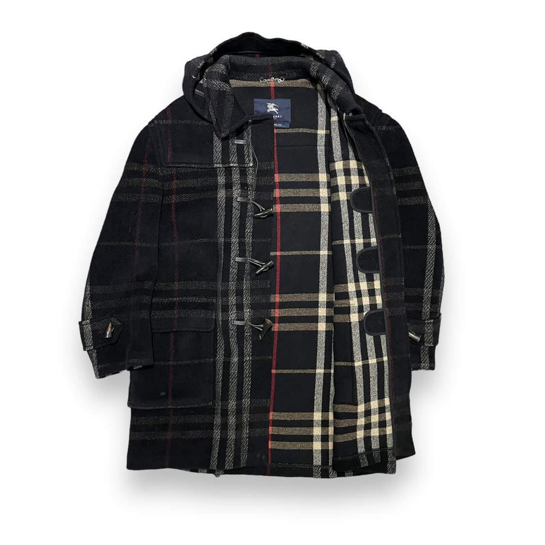 버버리 체크 후드 더플코트 상품이미지4