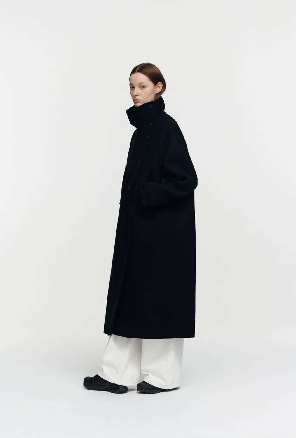 Burmula CASHMERE HIGH NECK COAT (BLACK) 상품이미지2