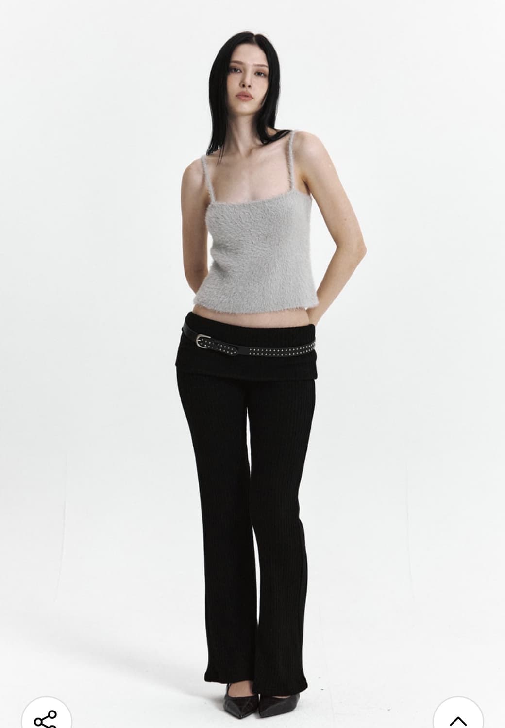큐리티 FOLD BANDING RIBBED FLARE PANTS 상품이미지2