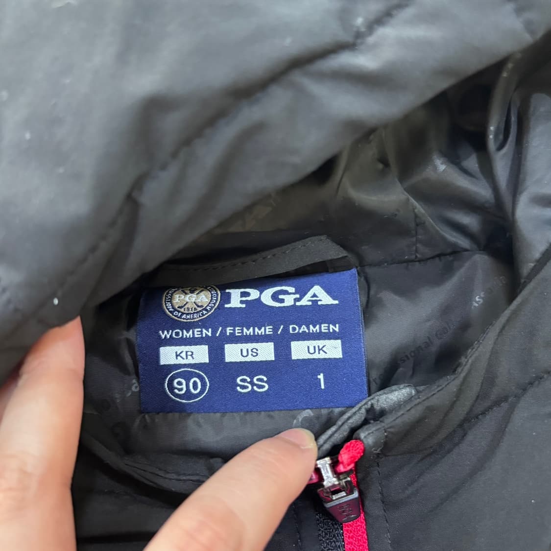 90 PGA 여성 블랙 덕다운 후드 패딩 조끼 0623E 상품이미지3