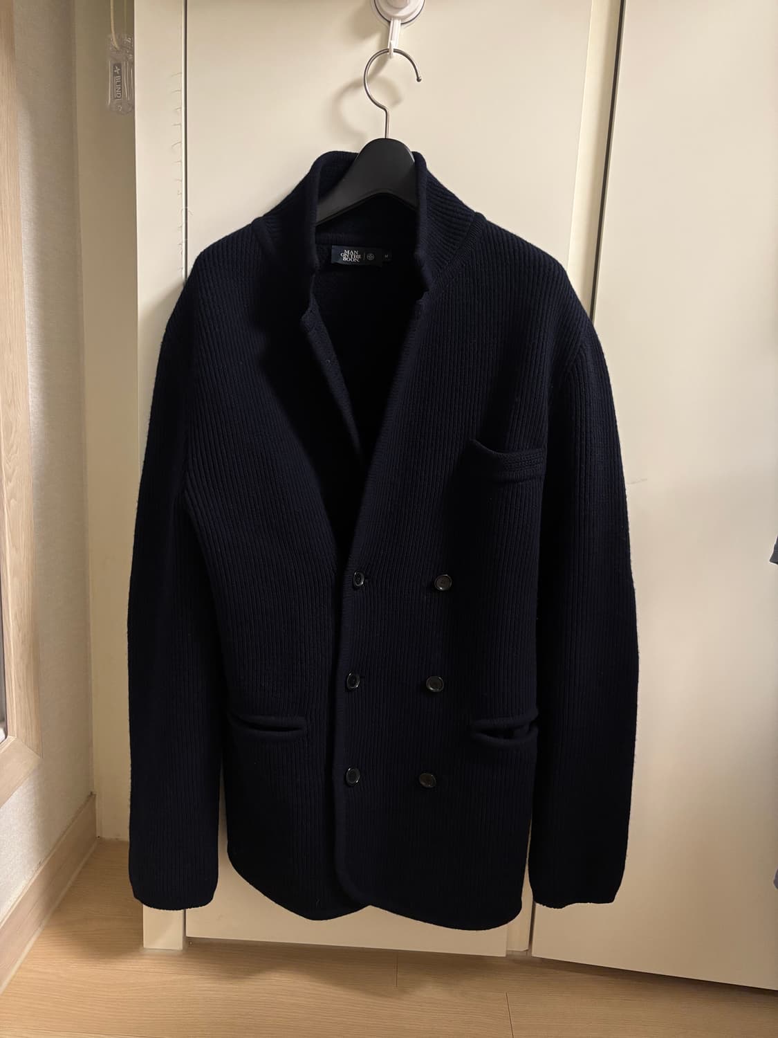 맨온더분 네이비 니트 더블 가디건, M 상품이미지1