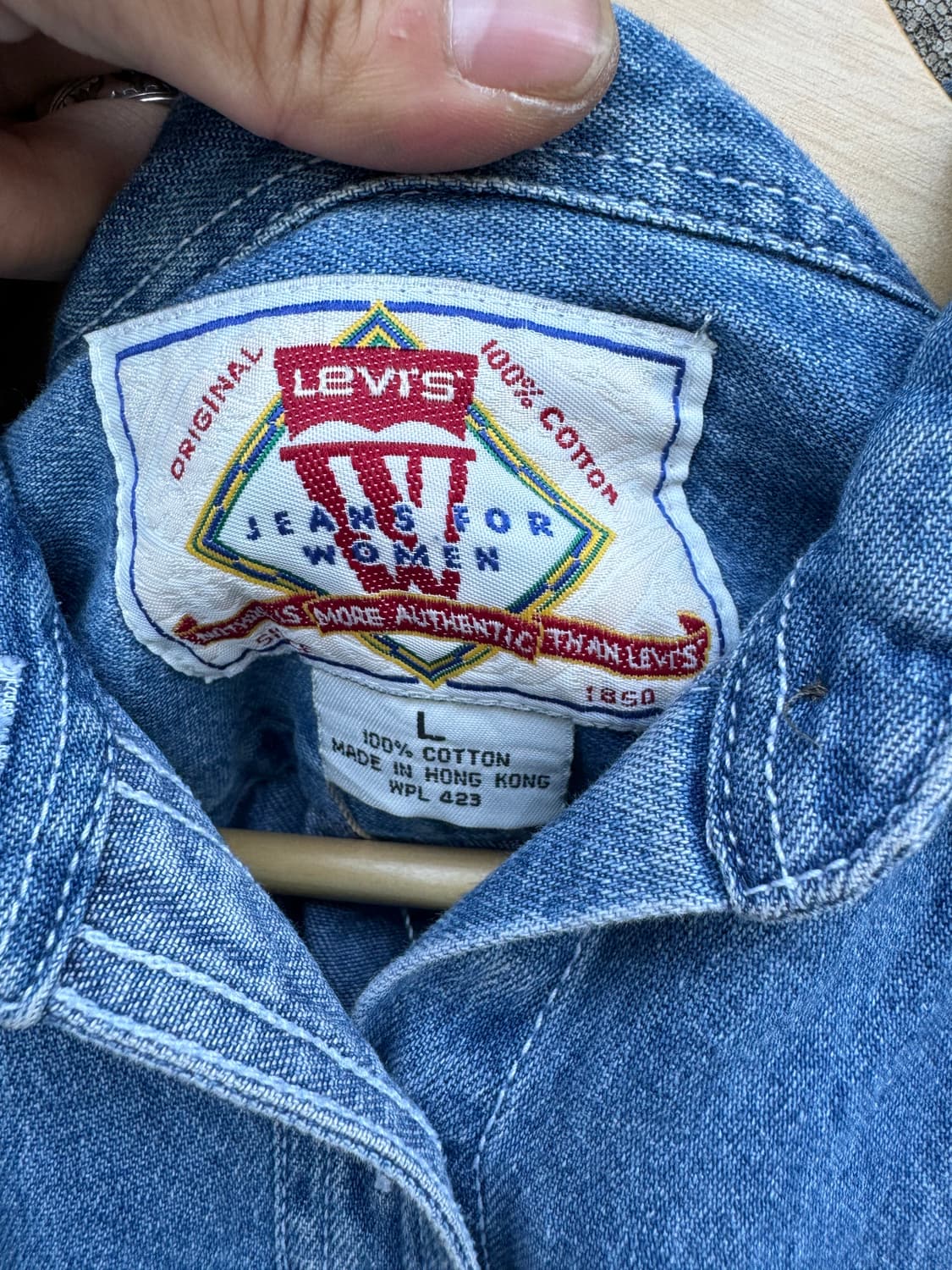 90s levis 리바이스 투포켓 페이딩 데님 셔츠 자켓 L 상품이미지5