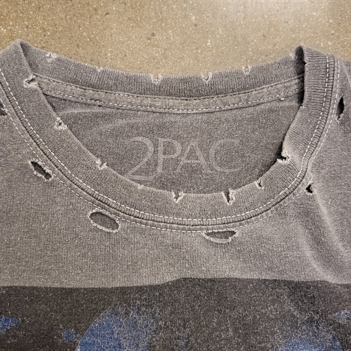 투팍 2Pac 나시 티셔츠 그레이 상품이미지3