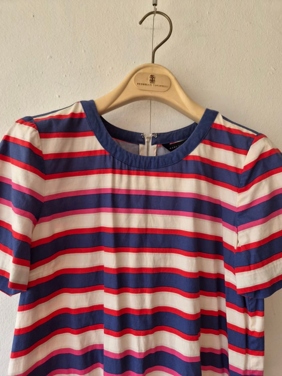 마크바이마크제이콥스 여성 스트라이프버드반팔롱블라우스 0사이즈 상품이미지1