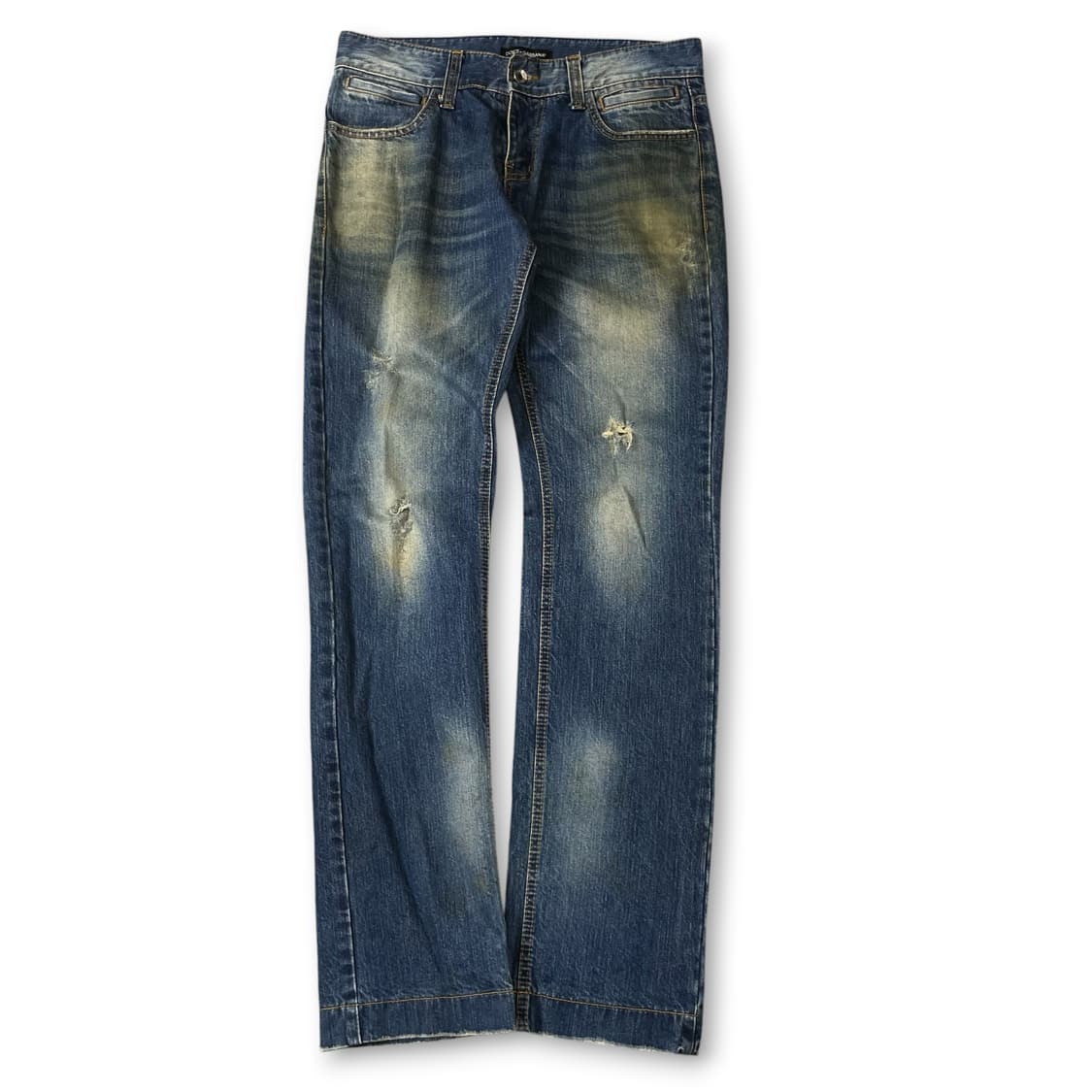 (34) 돌체앤가바나 진청 워싱 데미지 데님 팬츠 상품이미지1