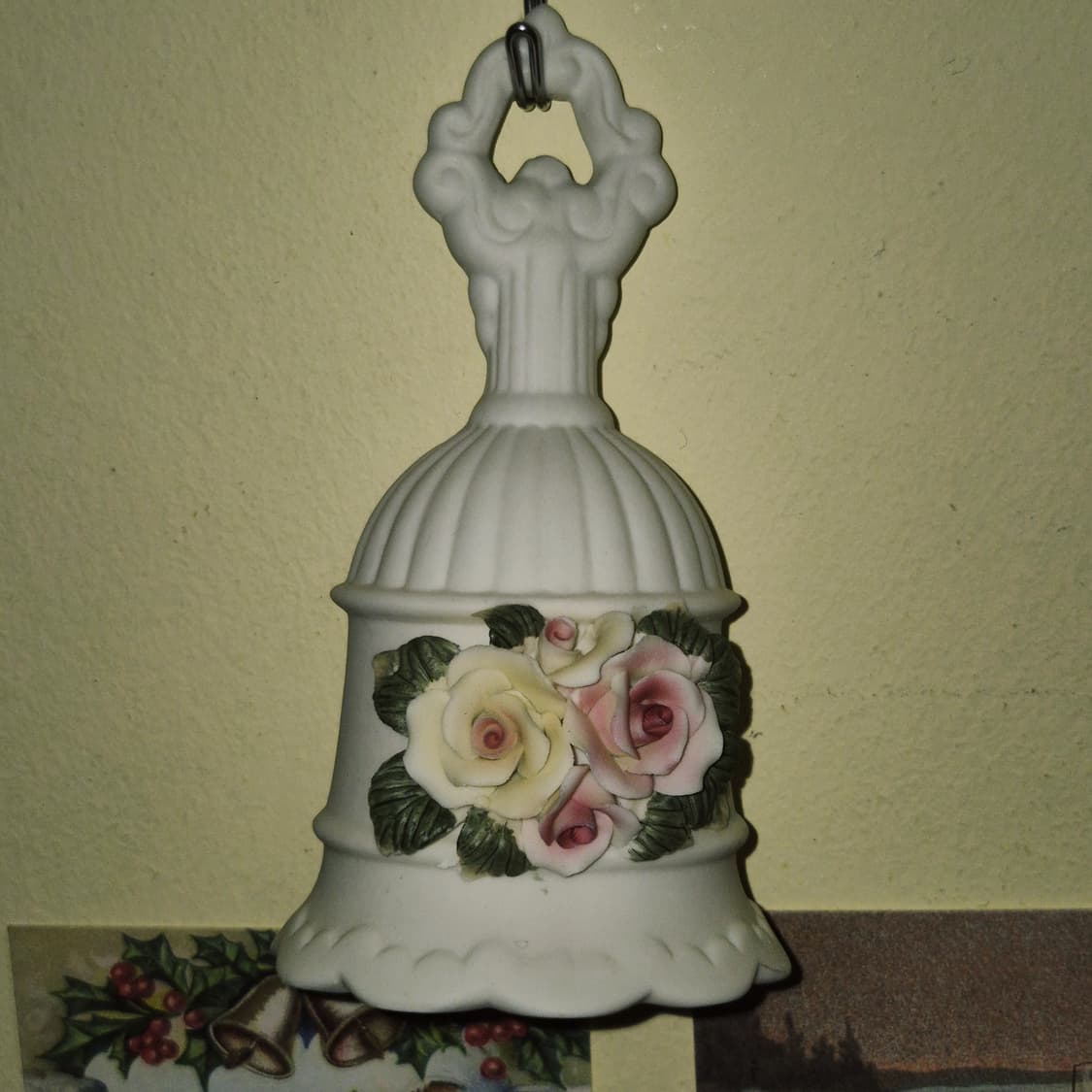 엔틱 핸드 입체 꽃포지 포셀린 탁상&벽걸이 벨 상품이미지5