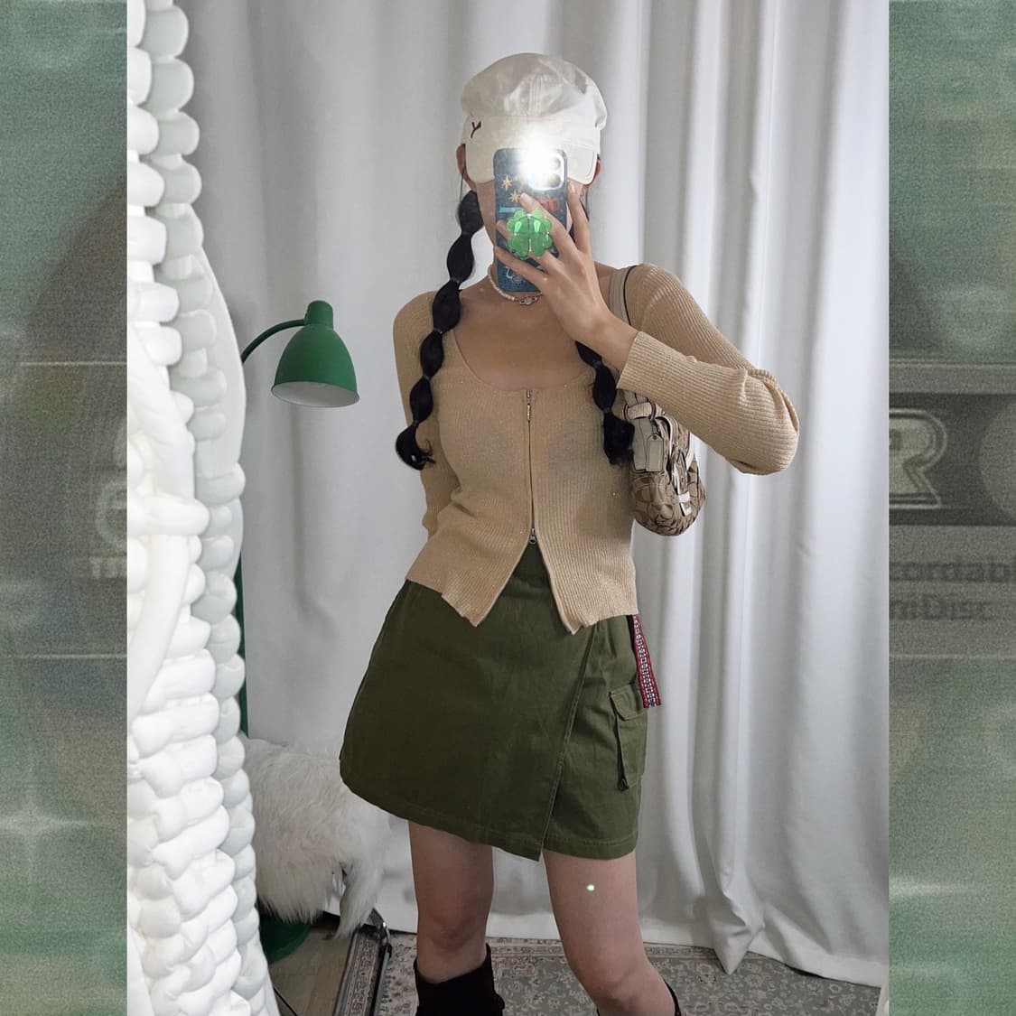 베이지 유넥 투웨이 집업 티셔츠 상품이미지1