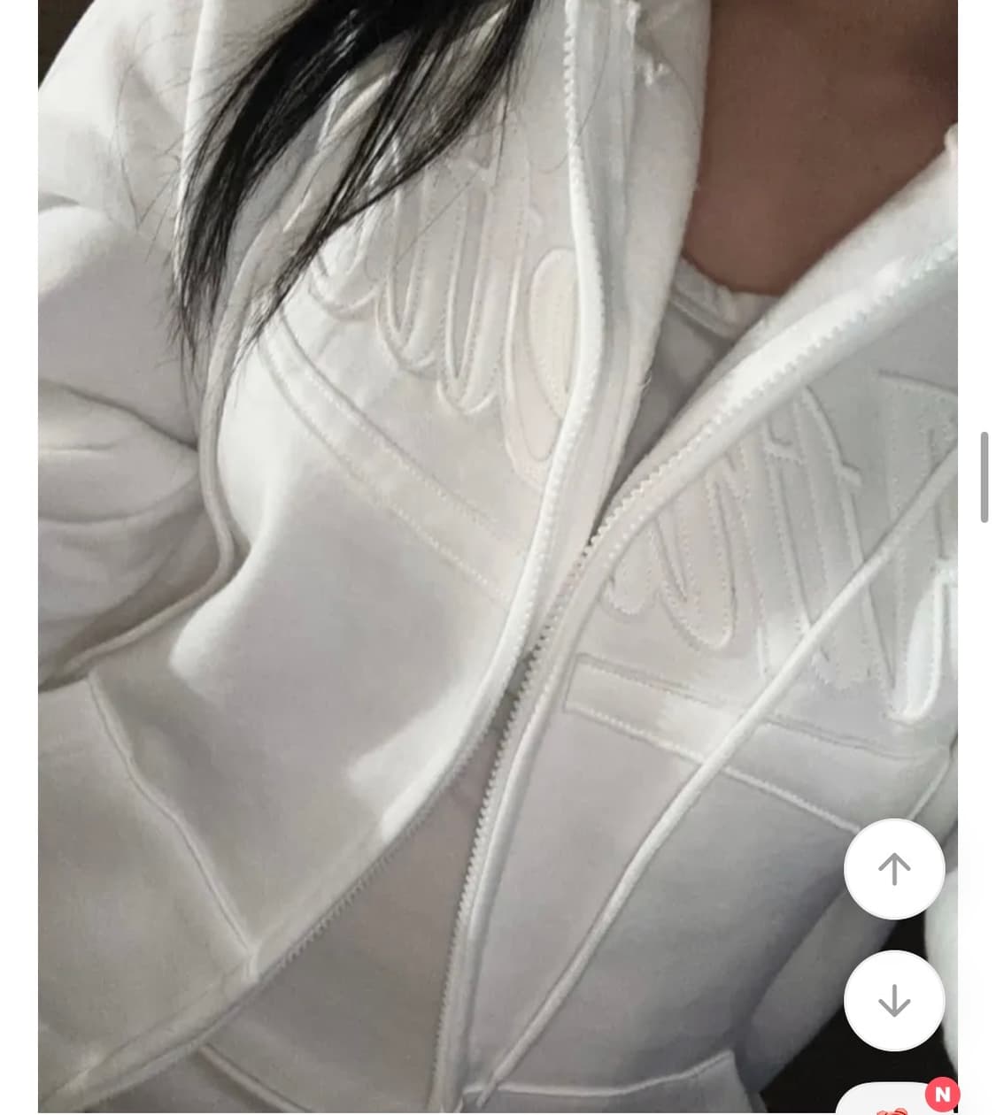 에이블리 패치 레터링 기모 후드집업 (새상품) 상품이미지3