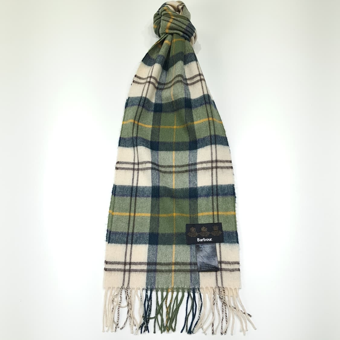MX598 바버 00s 울캐시미어 타탄체크 그린 머플러 목도리 상품이미지1