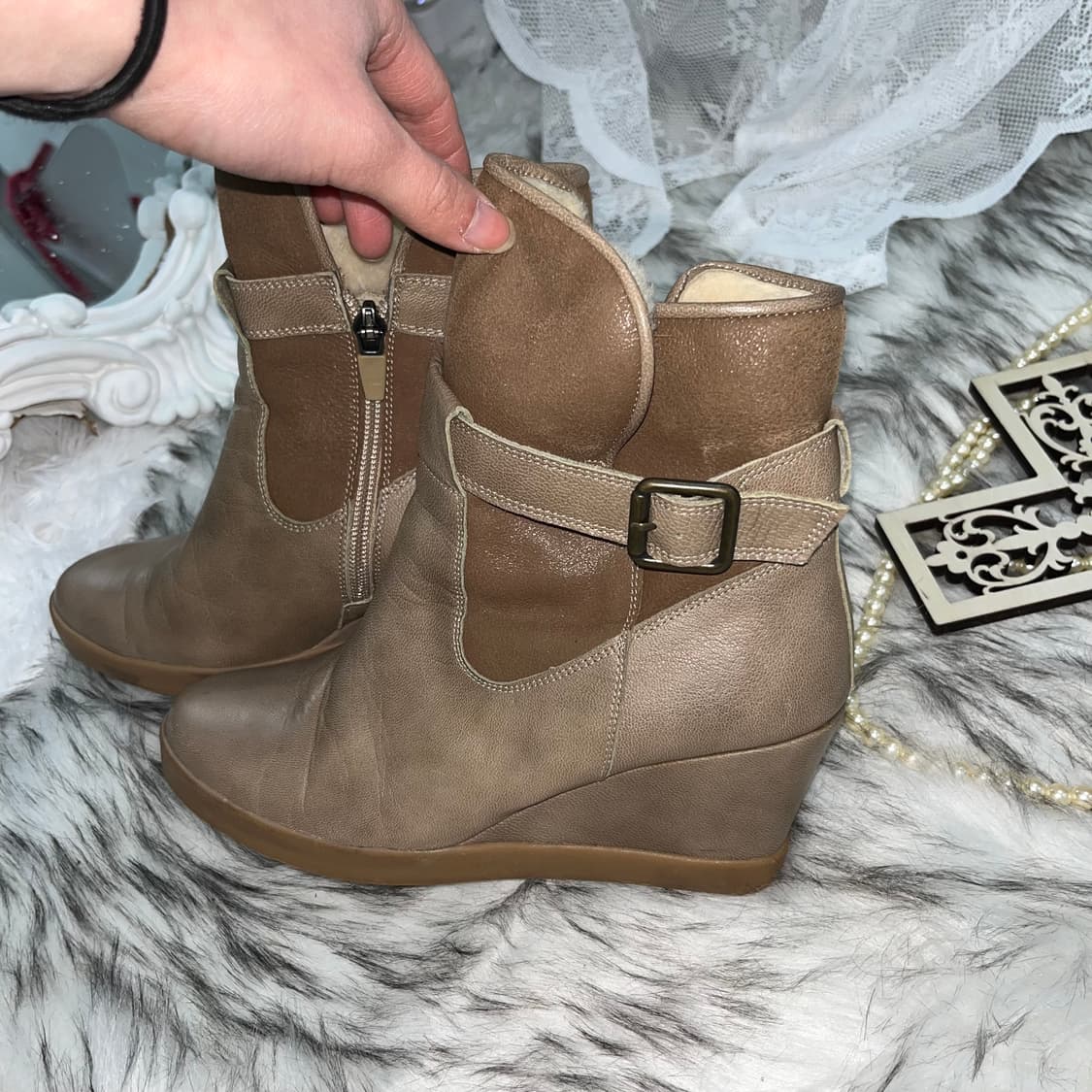 빈티지 웨지힐인부츠 상품이미지4