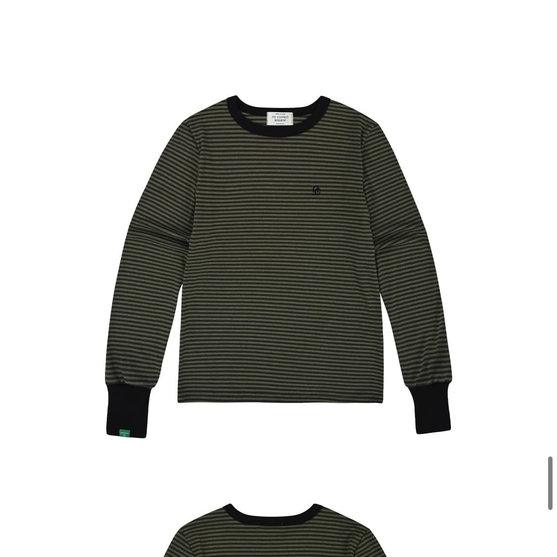 노컨텐츠 스트라이프 긴팔티 카키 상품이미지2