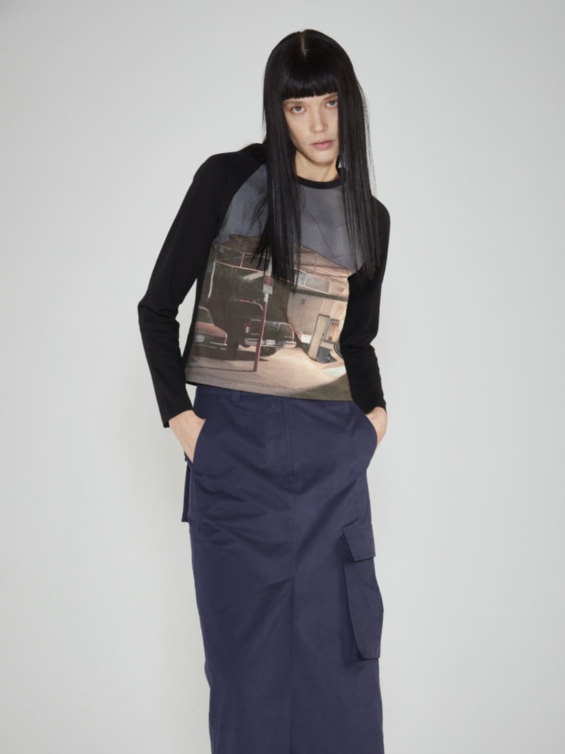 쓰리투에이티 Printed Reglan T-Shirt 상품이미지4