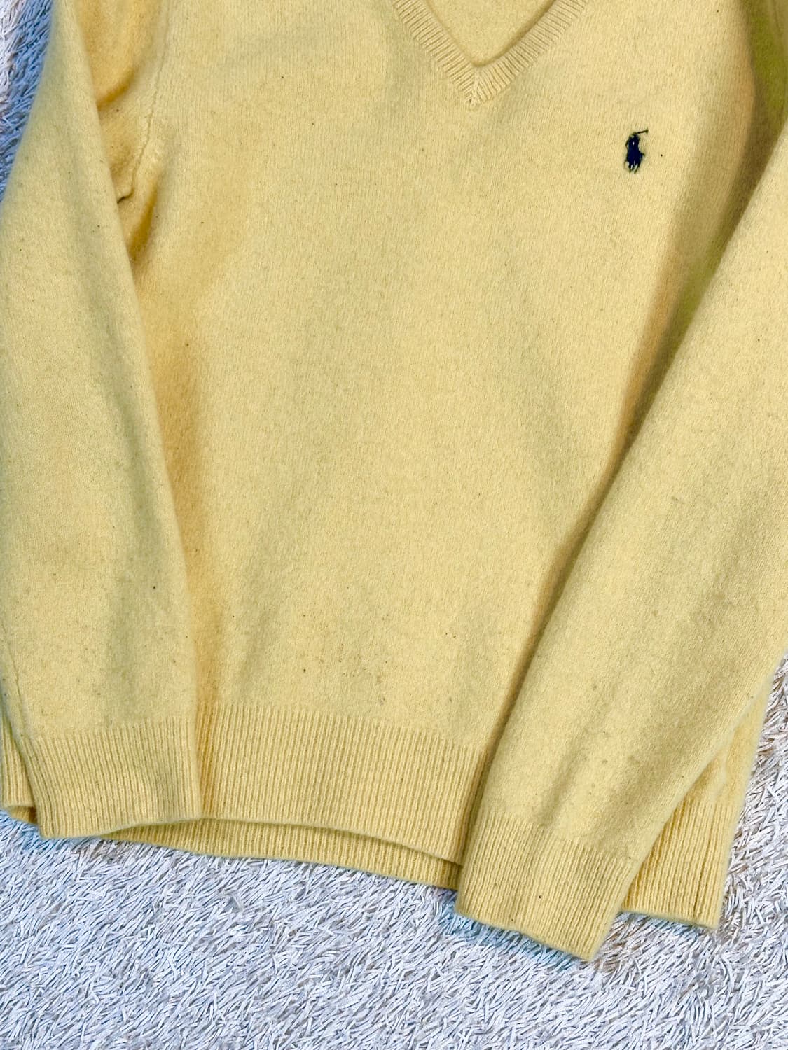 폴로 랄프로렌 블랙포니 램스울 브이넥 니트 옐로우 상품이미지4