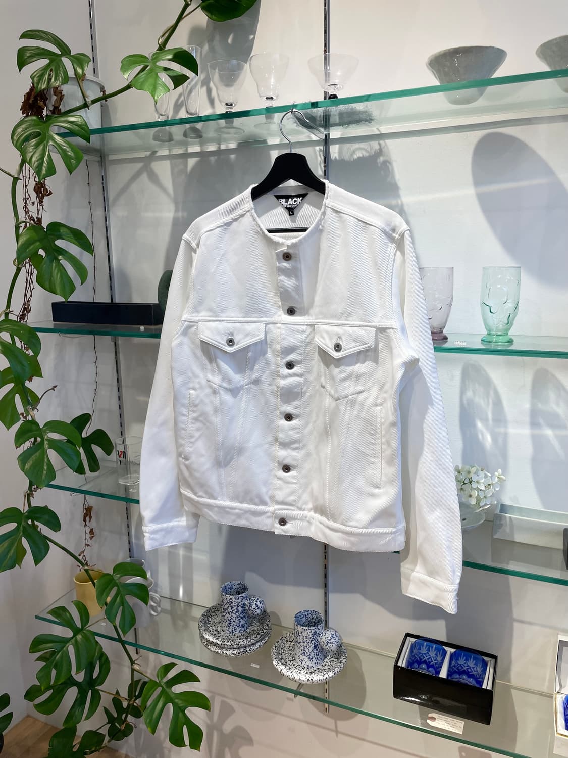 23SS 꼼데가르송 블랙 collarless jacket 상품이미지4