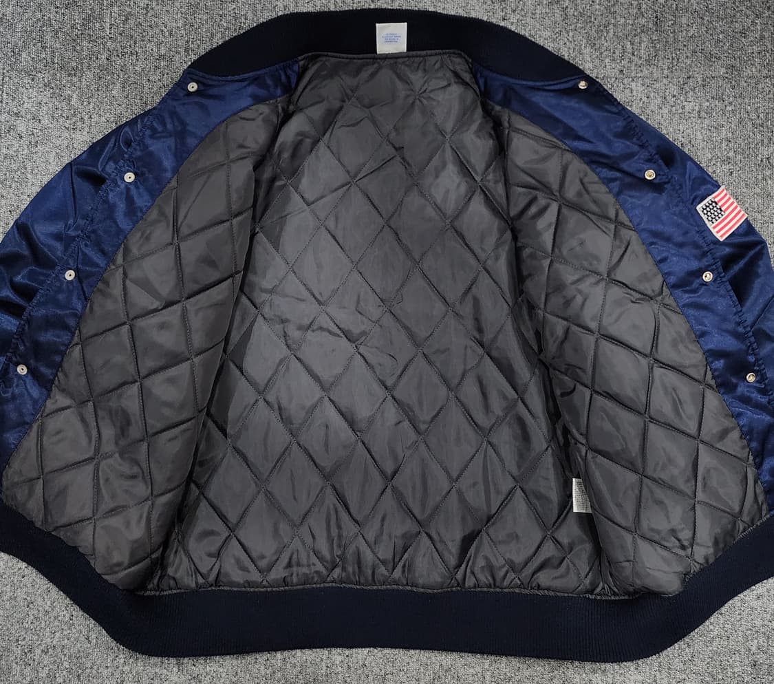 챔피온 재팬 빅로고 성조기 패치 새틴 스타디움 바시티 자켓 L 상품이미지3