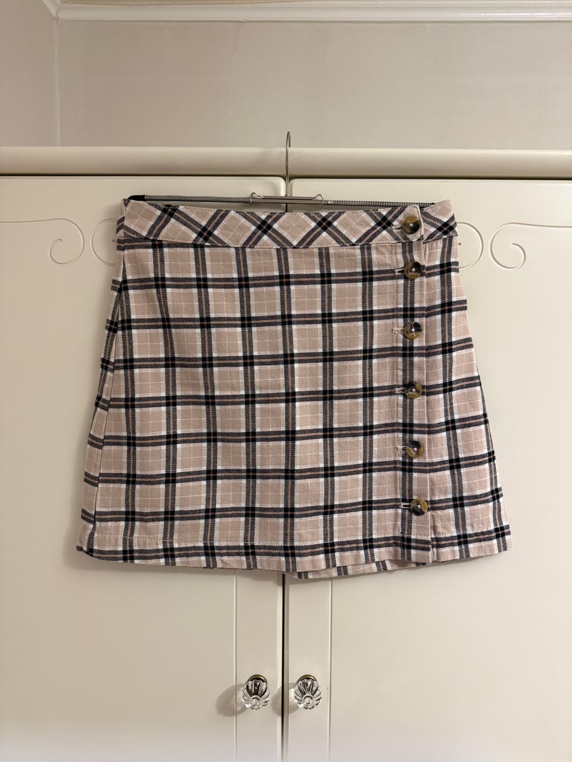 H&M divided 체크 미니 스커트 베이지 상품이미지3