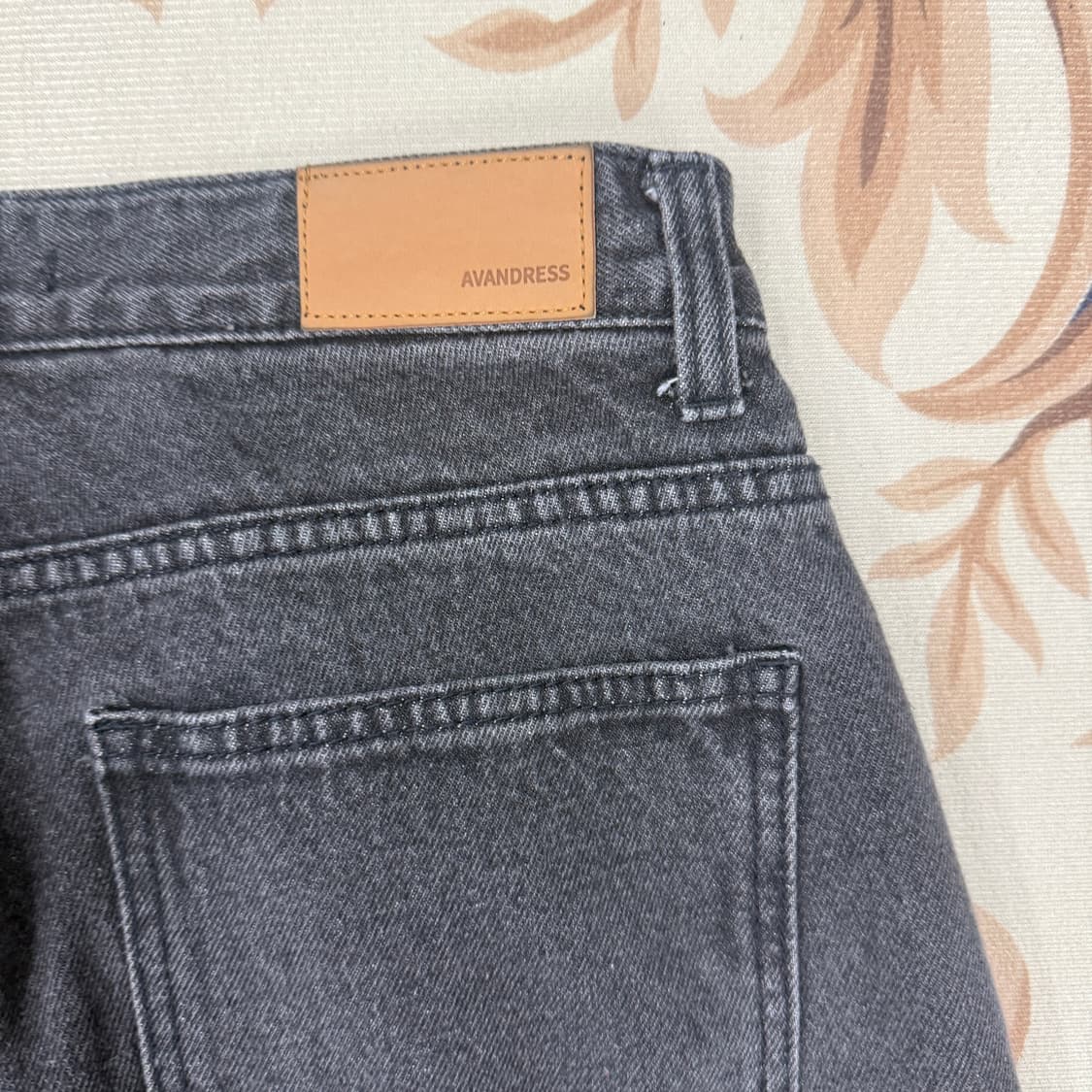 (S)어반드레스 Avandress 흑청 와이드카고데님팬츠 상품이미지6